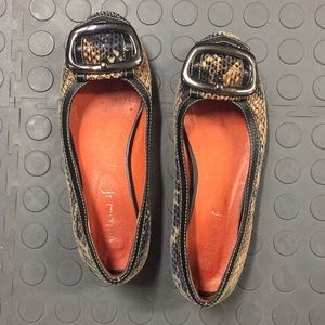 Animal Print Buckle Flats